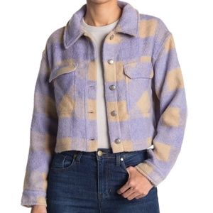 Elodie Purple and Cream Plaid Jacket Size Small